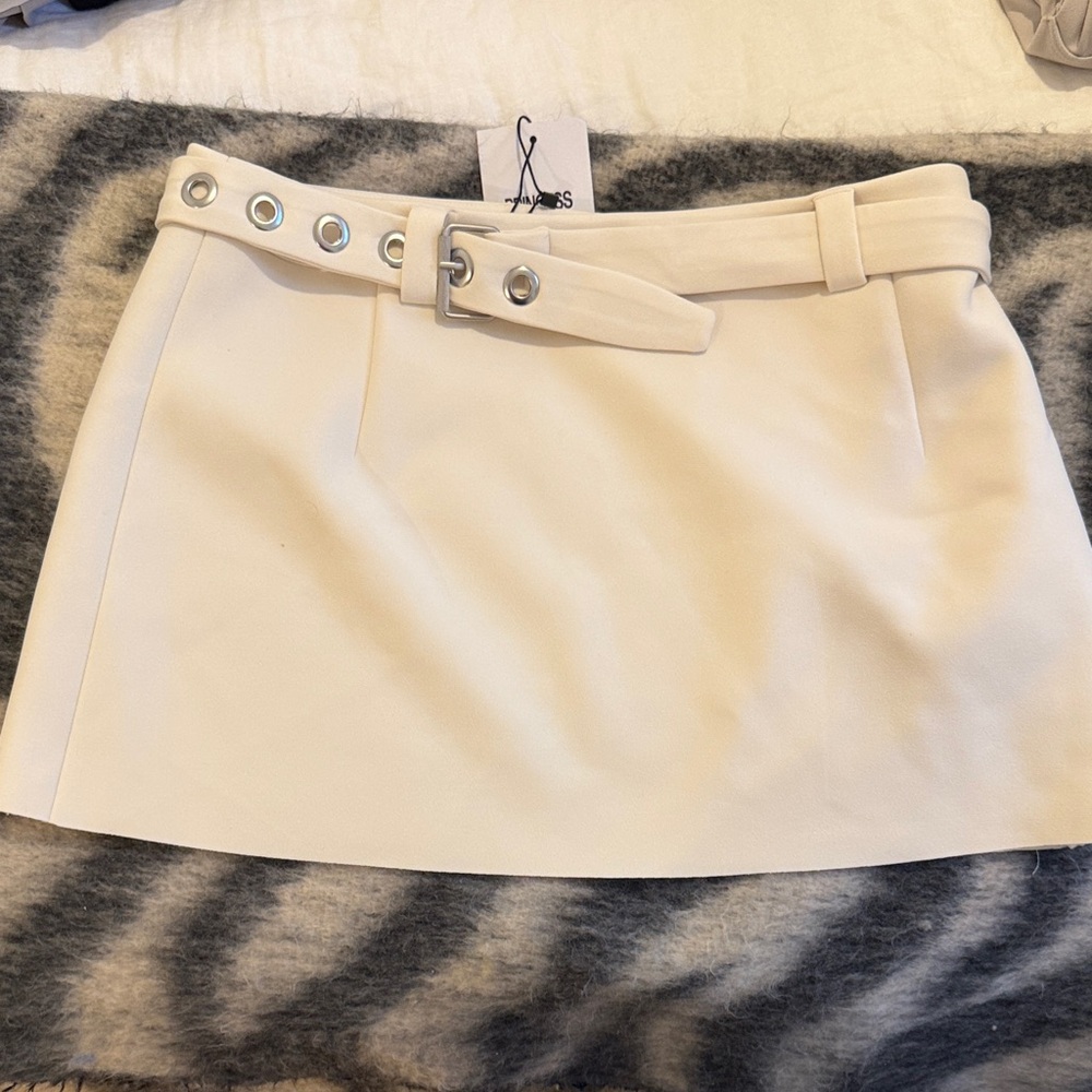 Princess Polly Cream Mini Skirt with Belt